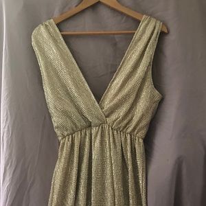 Silver gold sleeveless long dress